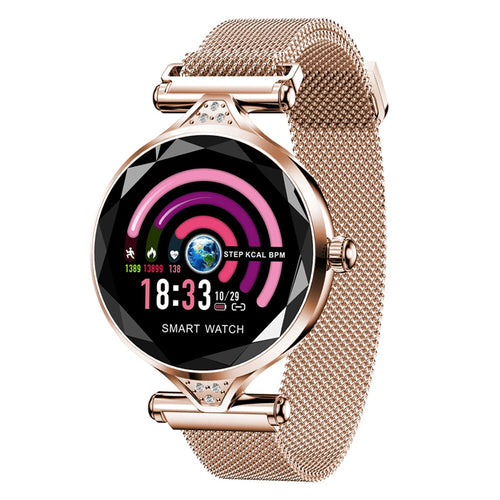 Steel Strap Smart Watch Women Waterproof Smartwatch Ladies Bluetooth Wristwatch Heart Rate Fitness Clock for Android IOS Phone